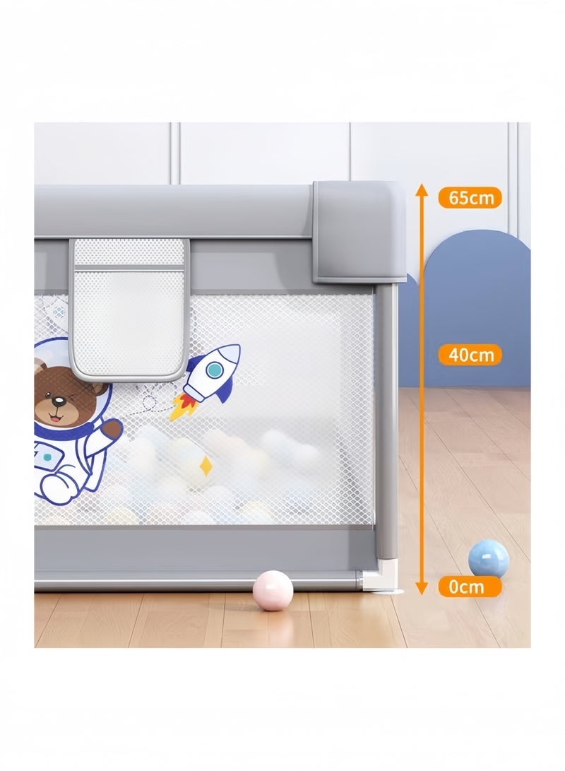 DURKU Baby Playpen, Baby and Toddler Fence, 180 x 200cm Baby Fence Play Area, Children's Playground, Portable Children's Activity Centre, Non-Slip Suction Cups and Soft, Breathable - Image 3